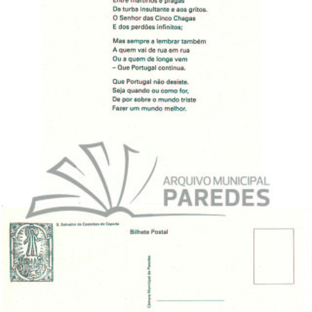 Postal comemorativo Padre Moreira das Neves - Castelões de Cepeda