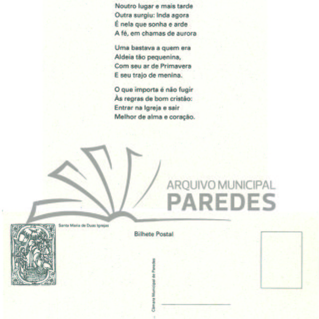 Postal comemorativo Padre Moreira das Neves - Duas Igrejas