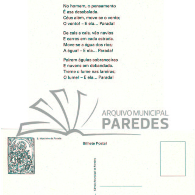 Postal comemorativo Padre Moreira das Neves - Parada de Todeia