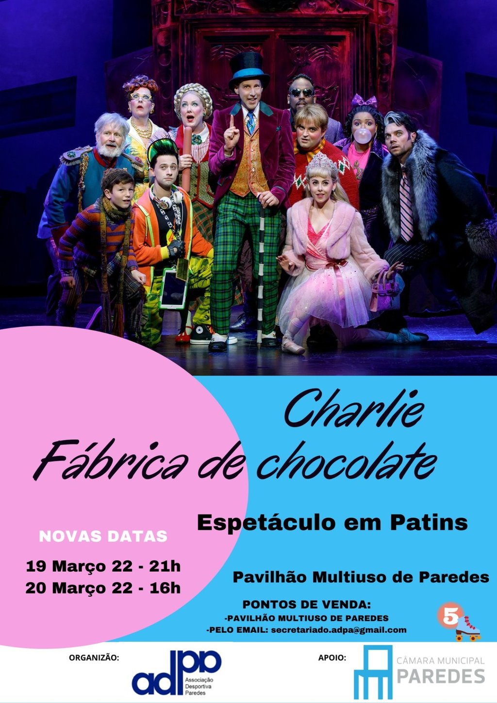 Espetáculo de Patinagem Artística – O Charlie e a Fábrica de Chocolate em Patins!