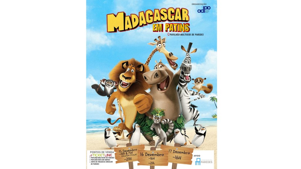 Espetáculo "Madagáscar em Patins" da Associação Desportiva de Paredes