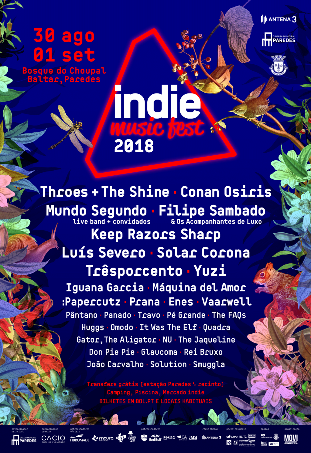 A magia do Indie Music Fest 2018 chega ao Bosque do Choupal em Baltar de 30 de agosto a 1 de sete...