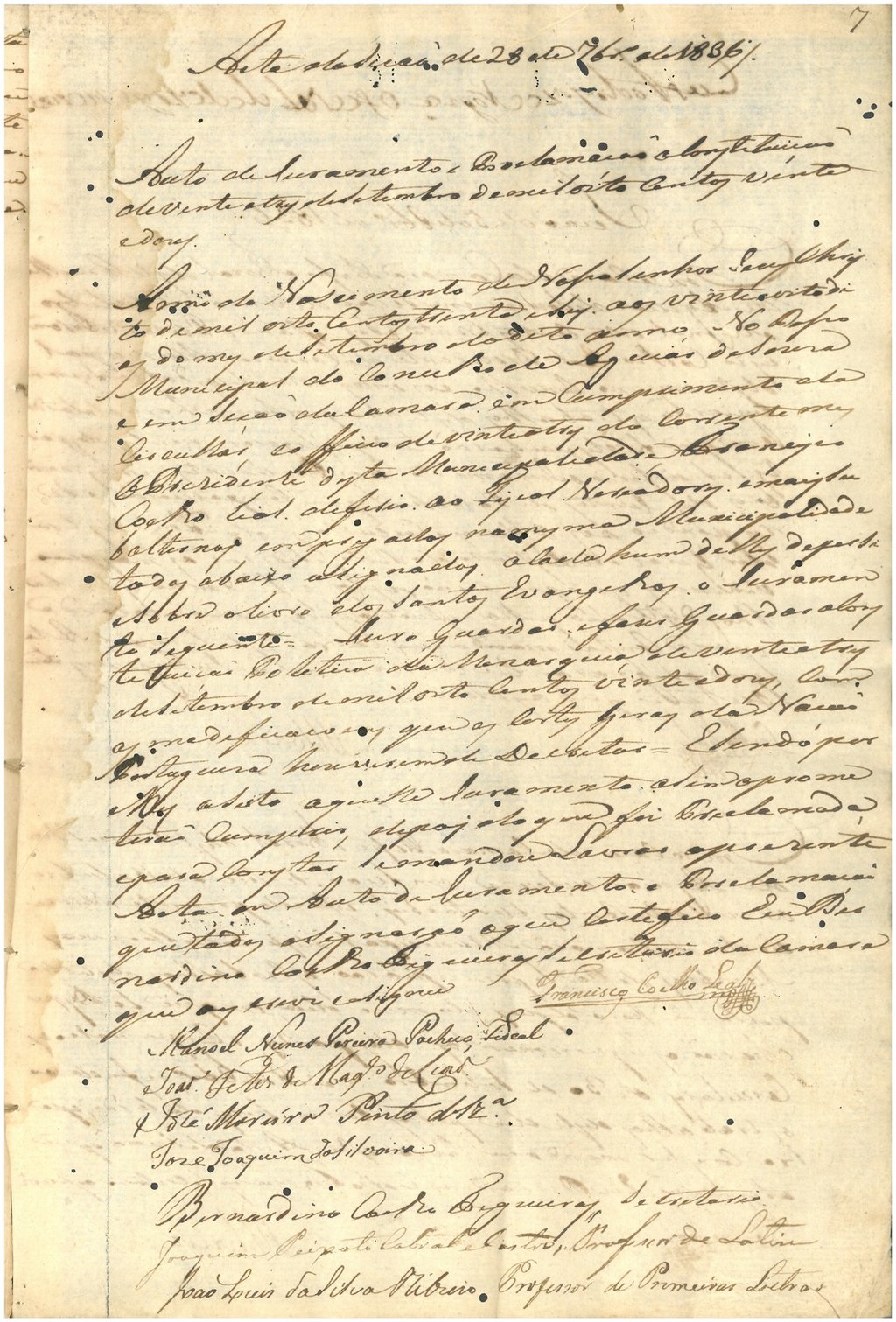 Ata do Juramento da Constituição de 1822_Aguiar de Sousa