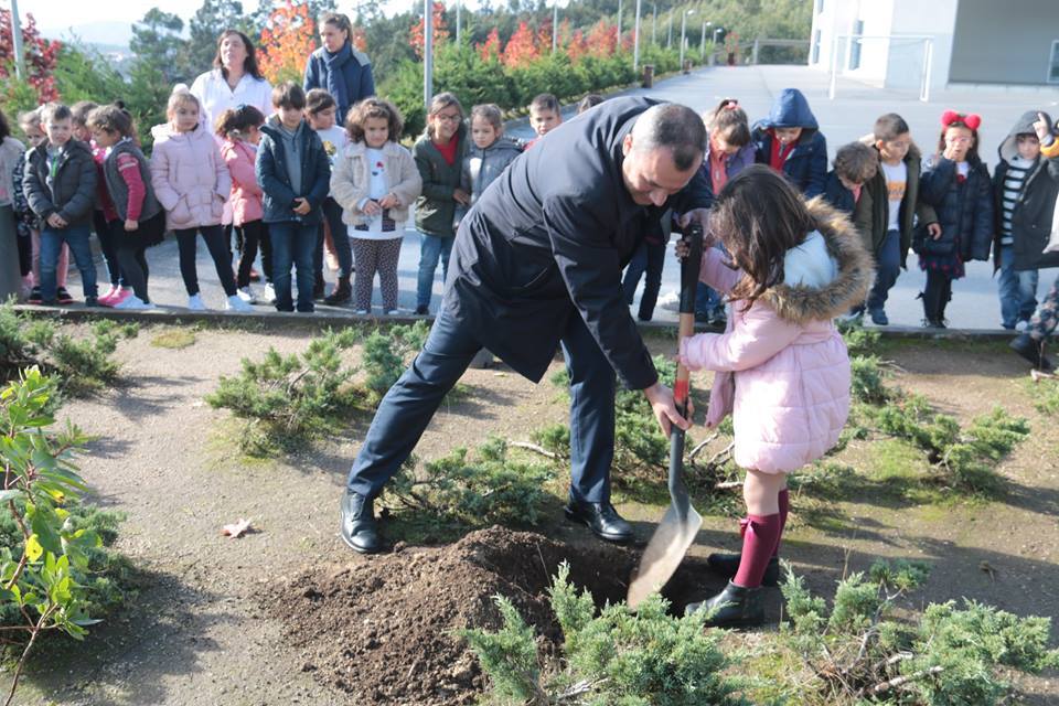 Plantação de árvores autóctones nos centros escolares de Paredes